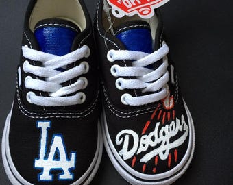 Custom Dodgers Baseball Vans Shoes - Etsy display picture 1