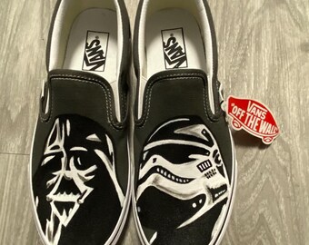 Star Wars Vans Custom Adult Slip Ons Darth Vader  display picture 3