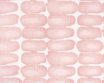 Blush Pink Shibori Dot Print. Blush and white Premier Prints.   Slub canvass Fabric by yard. Medium decor fabric.