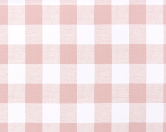 Blush Pink  and white in Buffalo check. Anderson Print. Cotton.  By Premier prints.  Home Decor. Best seller. Fabric by the yard.