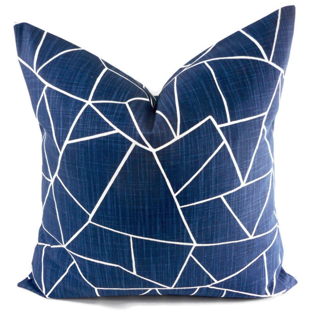 Farmhouse Pillow Cover. Blue Pillow. Italian Denim Blue Pillow Etsy