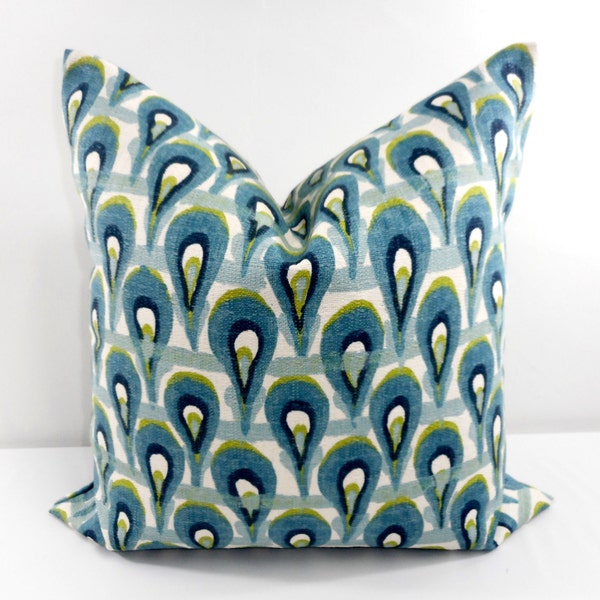 Blue Green Pillow Etsy