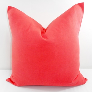 Coral Pillow Cover. Solid Color Pillow cover. Country Style Pillow Case. 1 piece.  cotton. Select your size