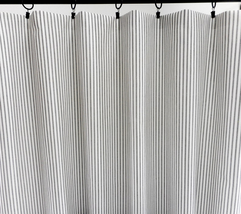 Black & White Stripe Window Curtain. Classic Stripe Panels. Etsy