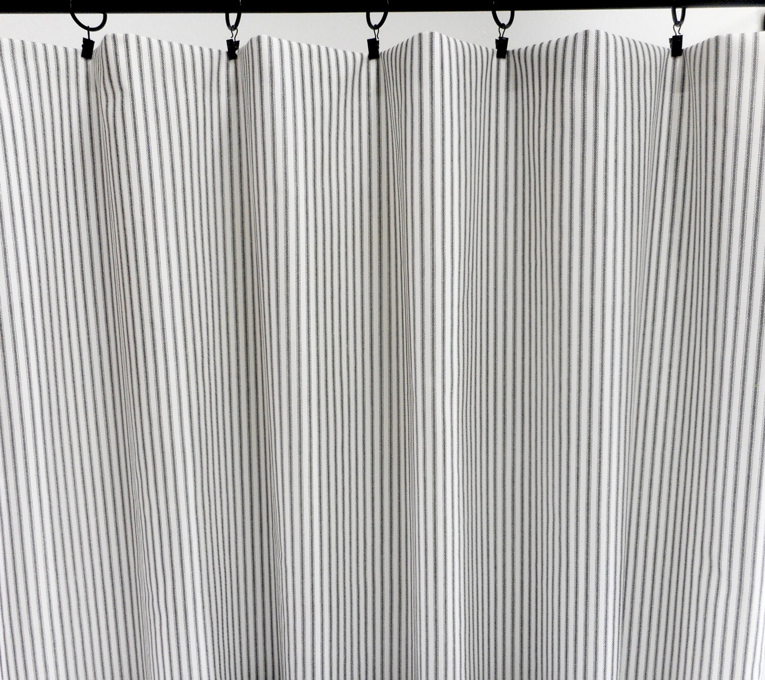 Black & White Stripe Window curtain. Classic stripe Panels. Black and white Stripe  Cotton.unlined.Designers pattern.Choose sizes