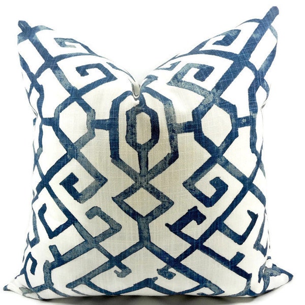 Blue & white Pillow cover. Jing Regal Blue Print Pillow cover. Country Style, Cotton. Farmhouse pillow cover, Cushion cover,
