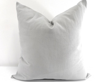 Grey Pillow Cover. Cushion Cover. Solid grey pillow. Sham Pillow case.Select your size.