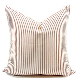 Christmas Pillow.FARMHOUSE DECOR Red Stripe Pillow cover. Red Classic Stripe. Red  and white ticking Stripe  Pillow Case. 1 piece.  cotton.