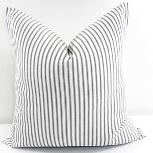 Black Ticking Stripe Pillow Cover, Throw Pillow Cover, Cushion CoverPillow cover