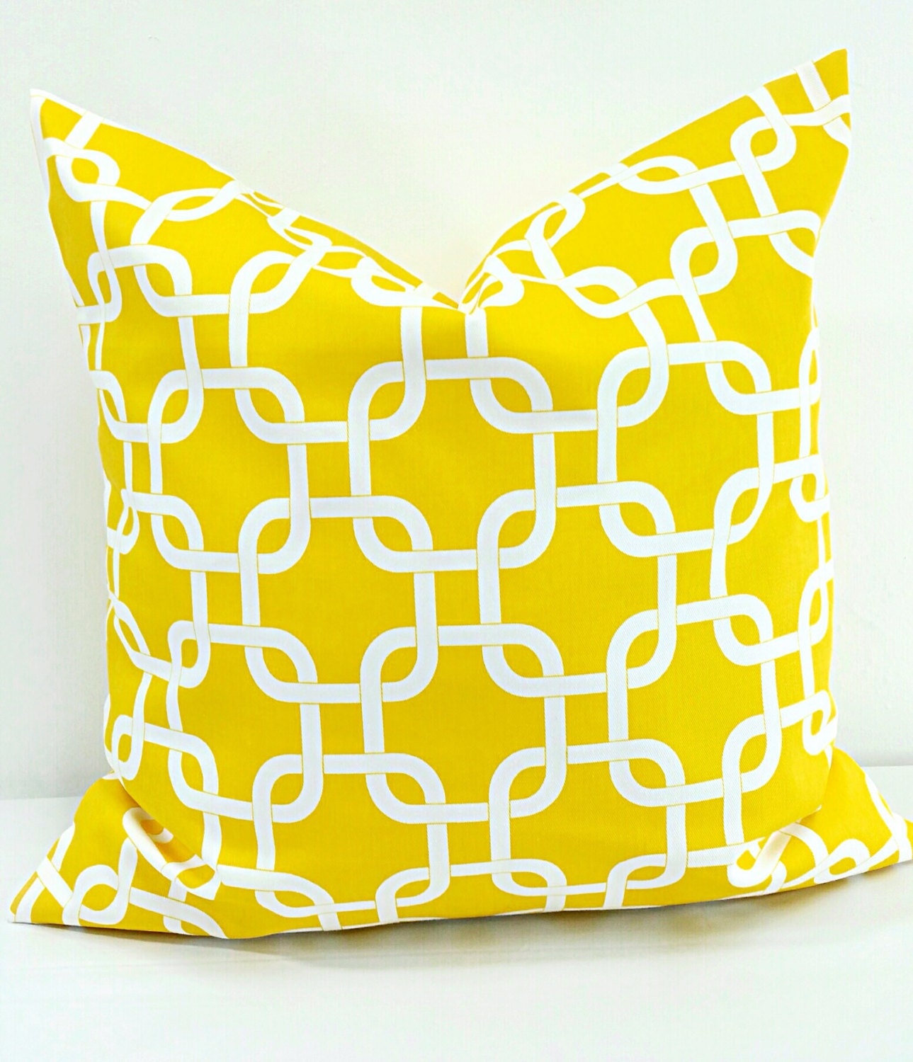 Yellow Pillow cover. Chain link Pillow Cover. Sham Pillow Etsy