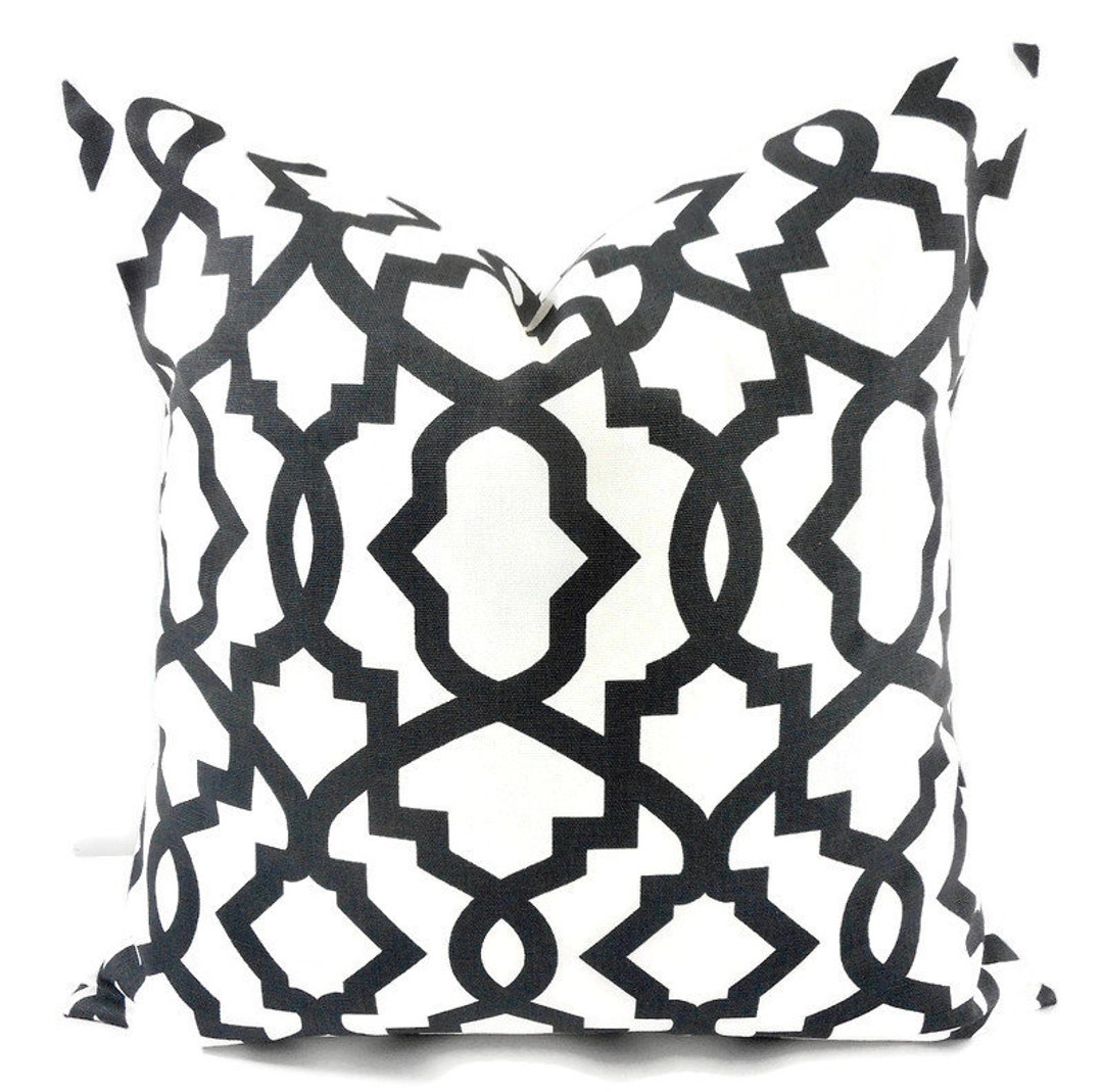 Farmhouse Pillow Cover, Black & White Pillow Cover, Sheffield Charcoal