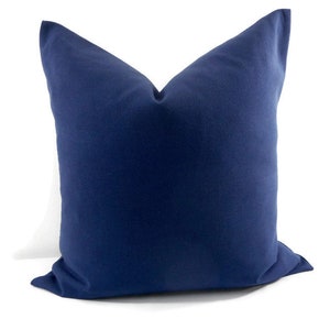 Blue Pillow Cover. Blue solid color. Solid dyed Cotton. Sham Pillow case.Select your size.