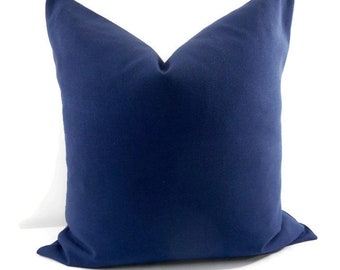 Blue Pillow Cover. Blue solid color. Solid dyed Cotton. Sham Pillow case.Select your size.