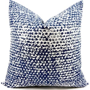 Vintage Indigo  Pillow cover. Zoey Vintage Indigo  & white Print.   Pillow Case. 1 piece.  cotton. Select your size