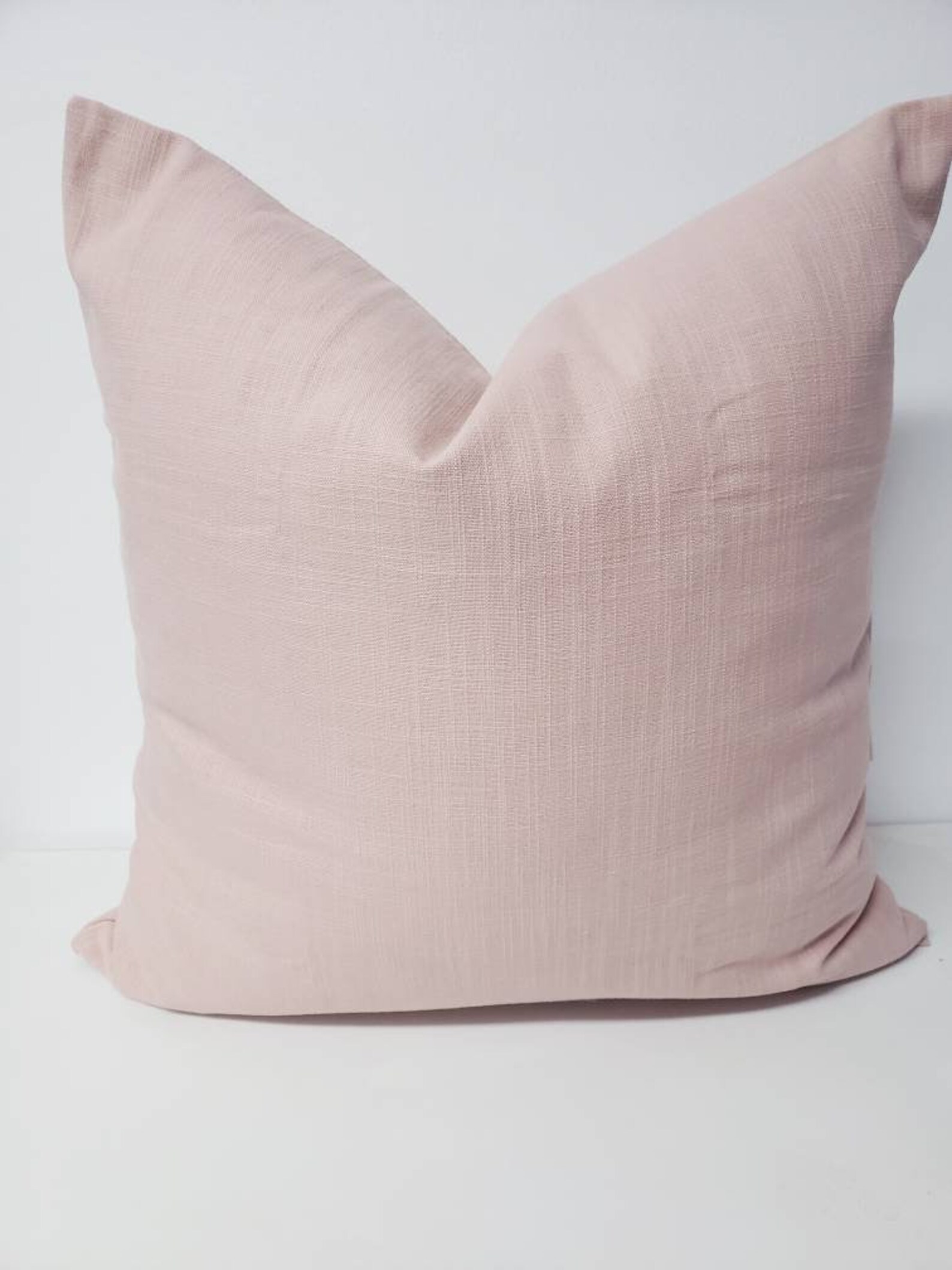 Blush Pillow Cover. Solid Blush Pink Pillow Cover. Slub Canvas Etsy