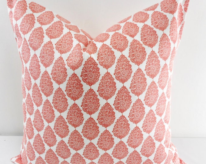 Pillow Cover. Coral Pillow Cover. Jersey Print Pillow Cover. Throw