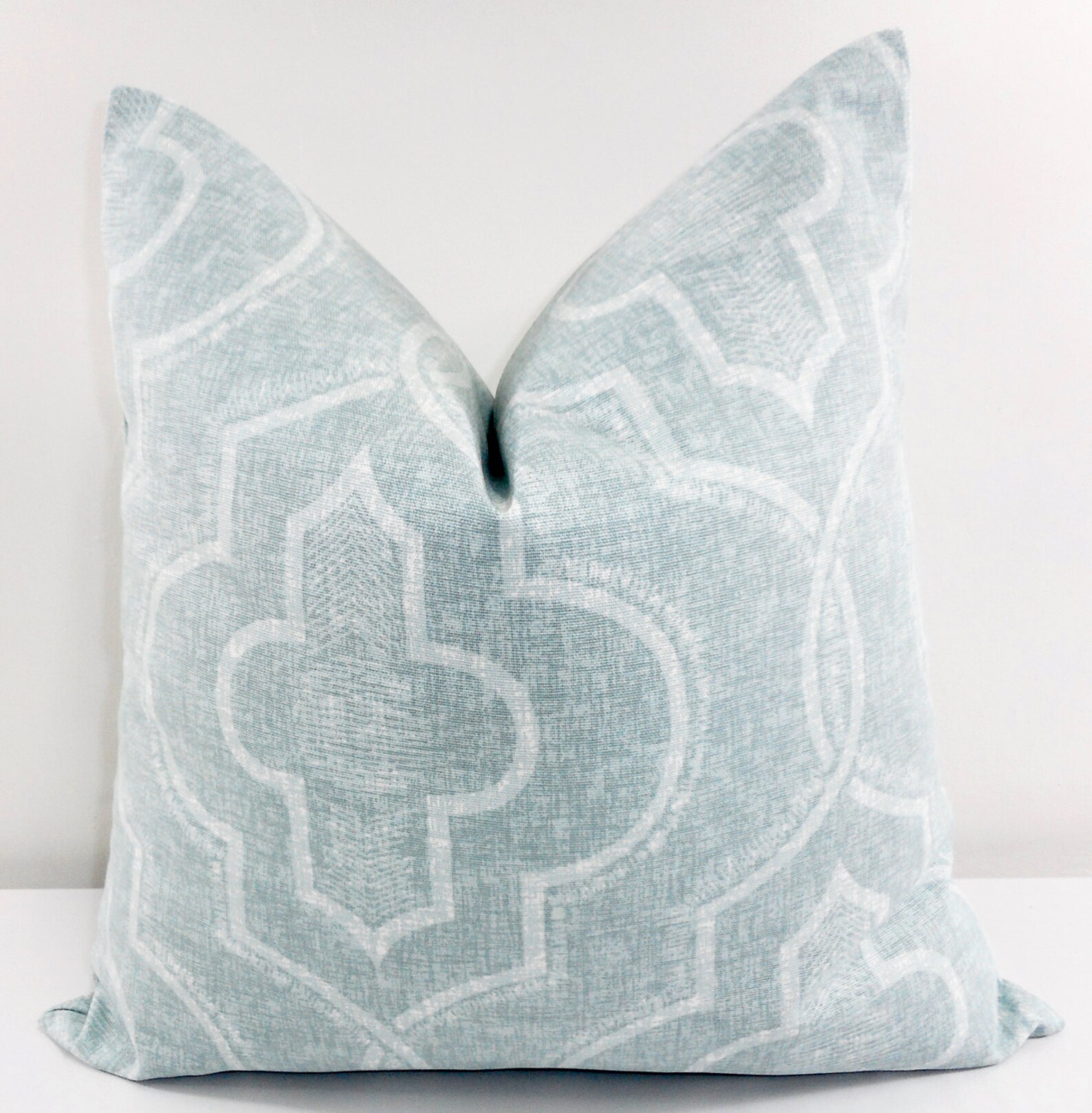 Blue Pillow Cover. Newport Damask Spa Blue. Light Blue and Etsy