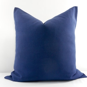 Blue  Pillow Cover. Navy  18x18 Solid color  Sham Pillow case.Designers pillow, cushion pillow cover. Select your size.