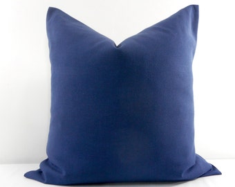 Blue  Pillow Cover. Navy  18x18 Solid color  Sham Pillow case.Designers pillow, cushion pillow cover. Select your size.