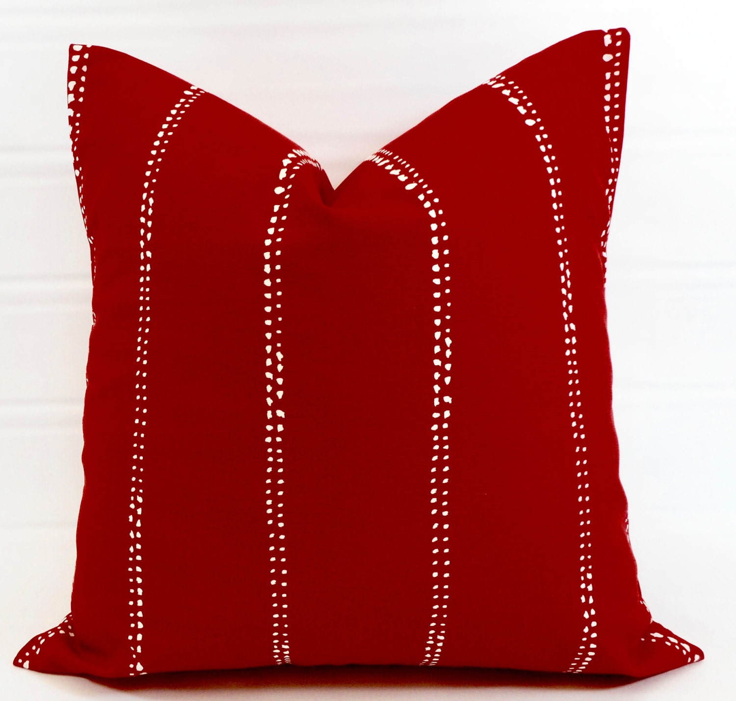 Red Pillow cover. Carlo Stripe Lipstick Red & white Decorative Etsy
