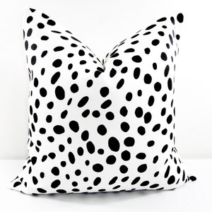 Black & white. 18x18 Dalmatian print pillows. Dalmatian. Animal print. Cushion Covers. Pillow Case. Farmhouse Pillow cover. Euro sham cover image 1