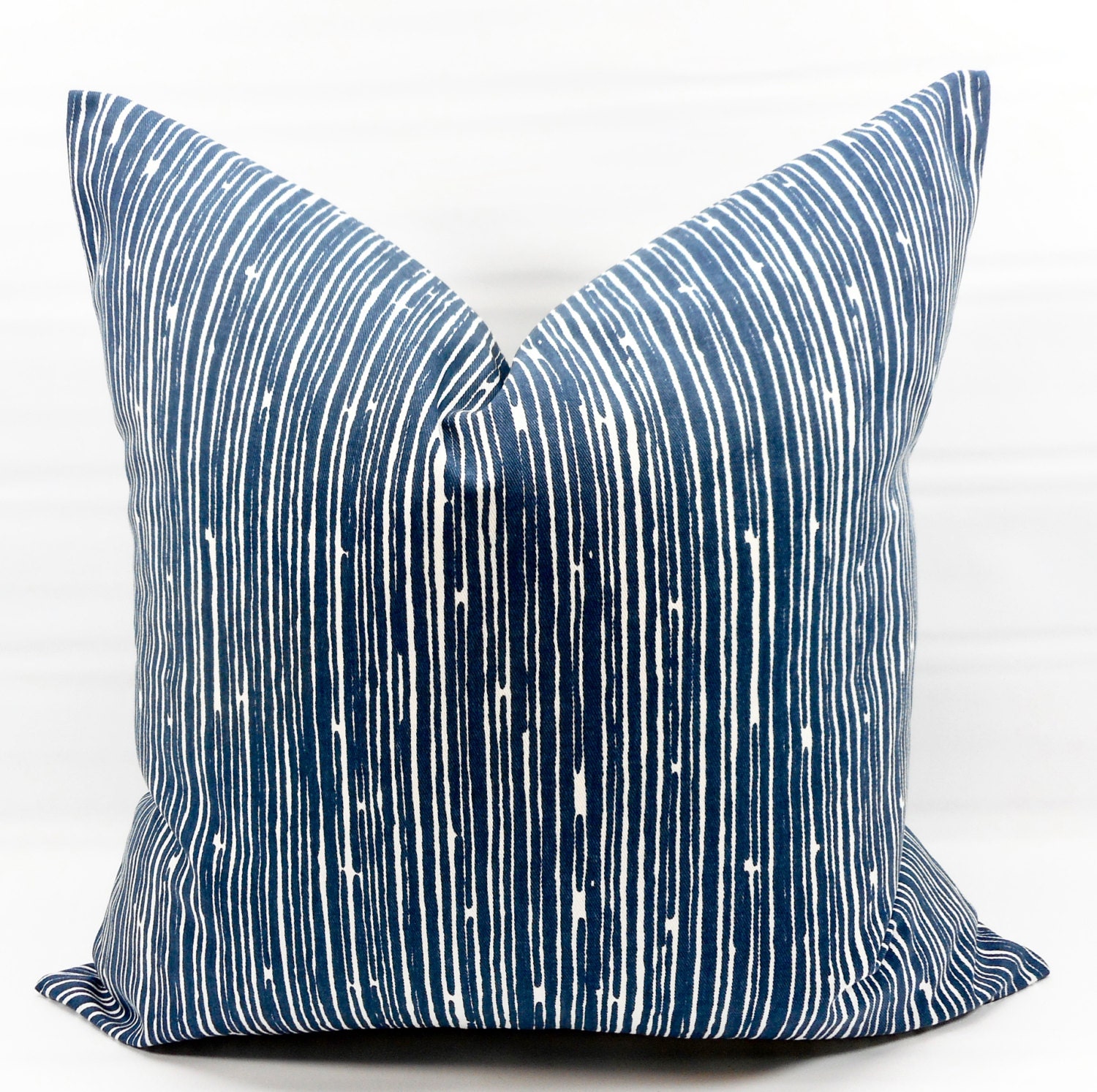 Blue Pillow Cover. Scribble Print Pillow cover.Premier Navy Etsy