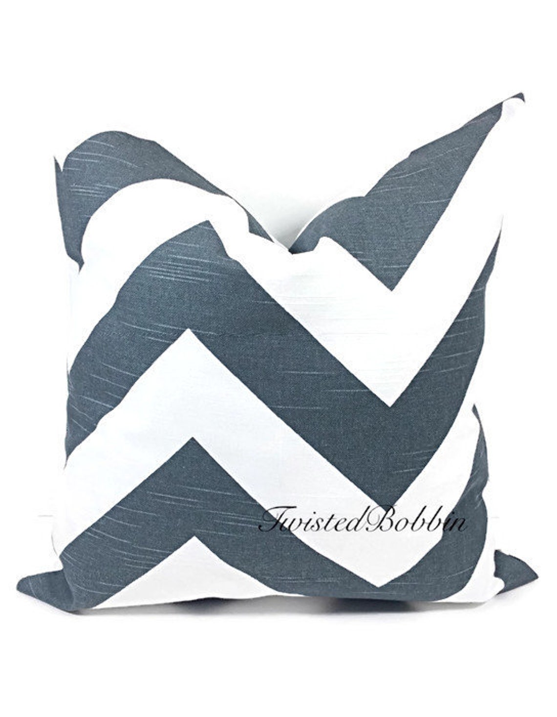GREY PILLOW COVER. Charcoal Zippy. Chevron. Dark Gray and Etsy