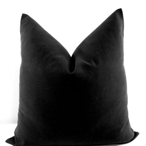 Black Linen Pillow Cover Solid Pillow Cover Euro Sham Etsy