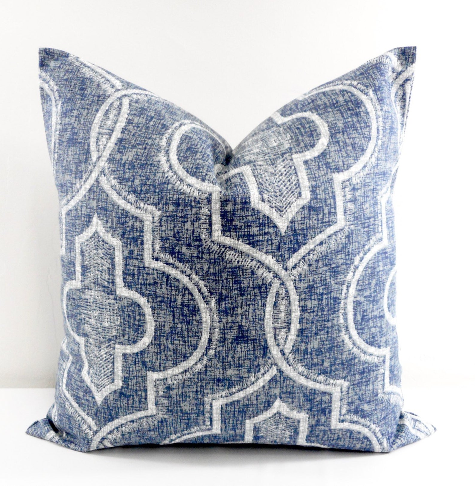 Farmhouse Pillow Cover. Vintage Indigo Pillow Cover. Faded Etsy
