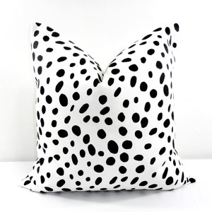 Black & white. 18x18 Dalmatian print pillows. Dalmatian. Animal print. Cushion Covers. Pillow Case. Farmhouse Pillow cover. Euro sham cover image 3
