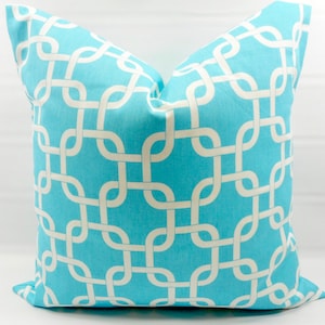 Girly Blue  Pillow cover. Chainlink Gotcha. Girly blue & white   Pillow cover. Pillow Case. 1 piece.  cotton. Select size