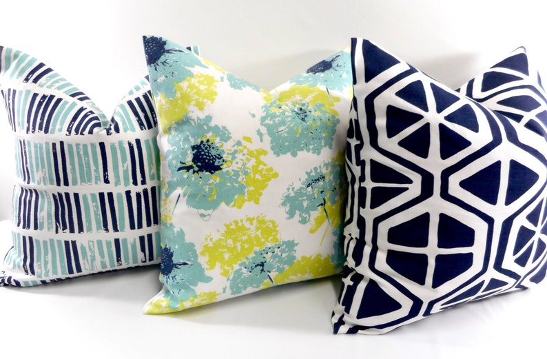 Floral Indigo Pillow Cover. Canal Blue Indigo. Sham Cover. Etsy