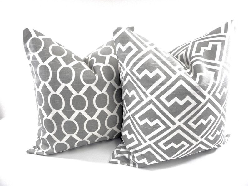 Grey PILLOW. Gray and White Pillow Cover. Shakes Sham Pillow Etsy