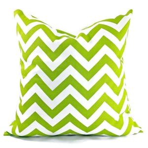 Farmhouse Pillow Cover. Chartreuse Chevron. Lime Green Pillow Cover. Sham Pillow case. Cushion cover. Green Christmas Pillow. Zigzag Pillow