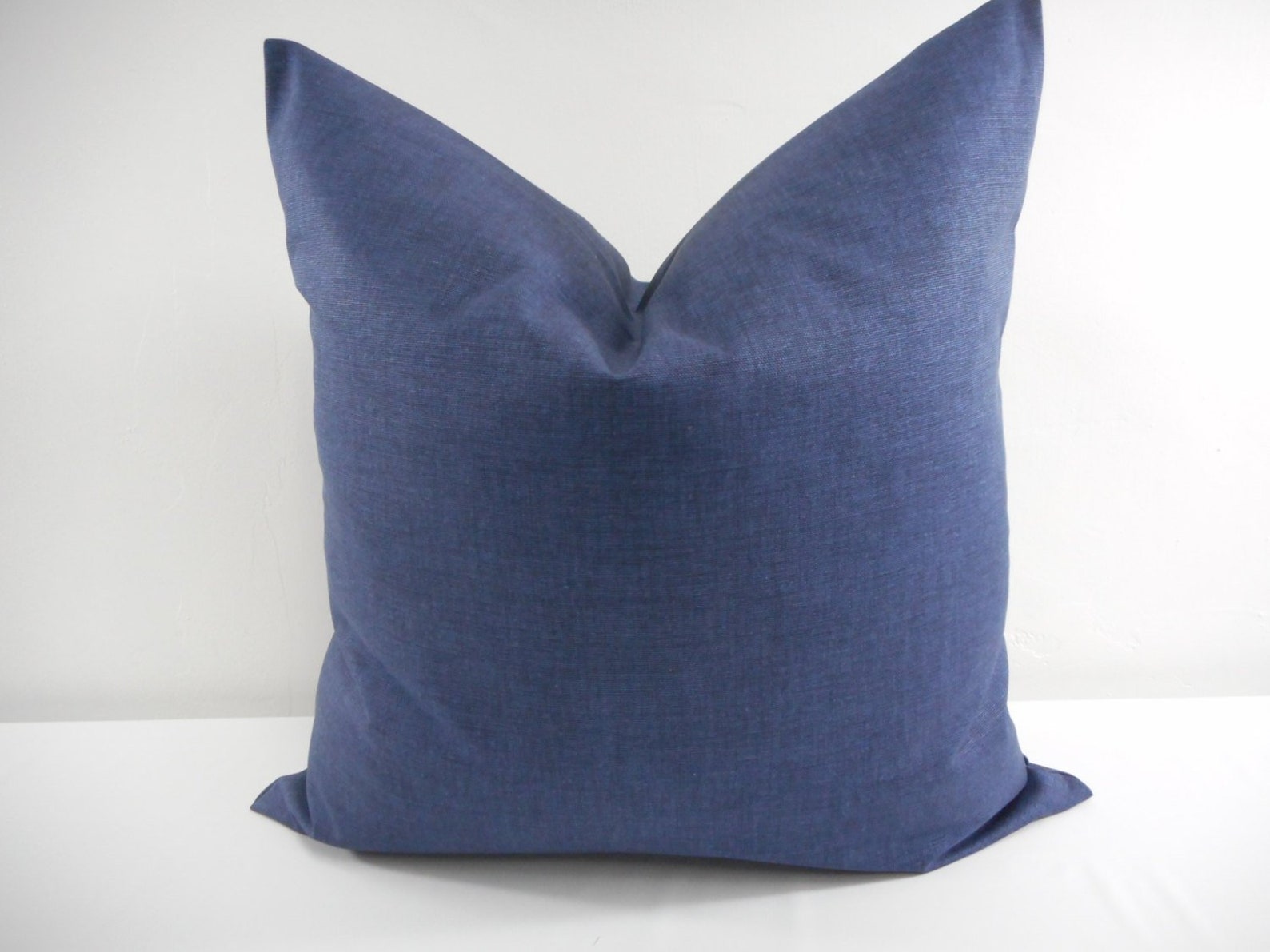 Vintage Indigo Pillow Cover. Blue Solid Color. Jackson. Linen Etsy