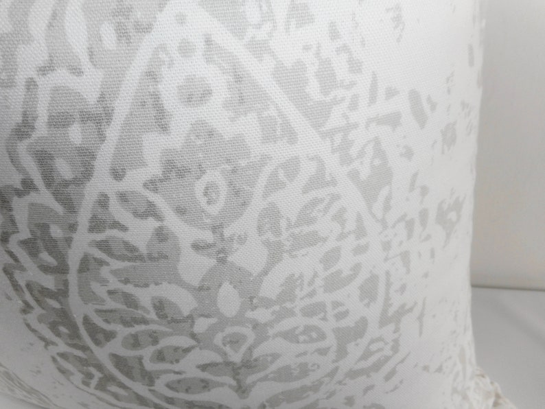 French Grey pillow cover. Manchester Damask Print Pillow Etsy