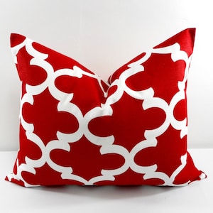 Red Pillow. 16x20 Lumbar Red Moroccan  Cushion Covers. Red  and White. Moroccan  Style Pillow Case. 1 piece. cotton.Christmas Pillow.