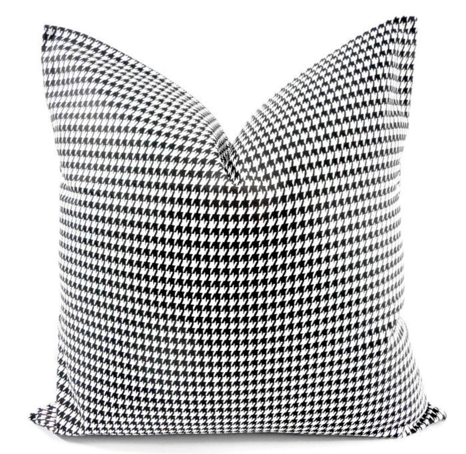 Black & White Pillow Cover. Mini Houndstooth Print Pillow Etsy