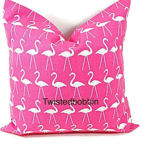 Pink flamingo. pink pillow cover. Designer  pillow. Pink and white.cushion cover. All Sizes. Choose sizes.