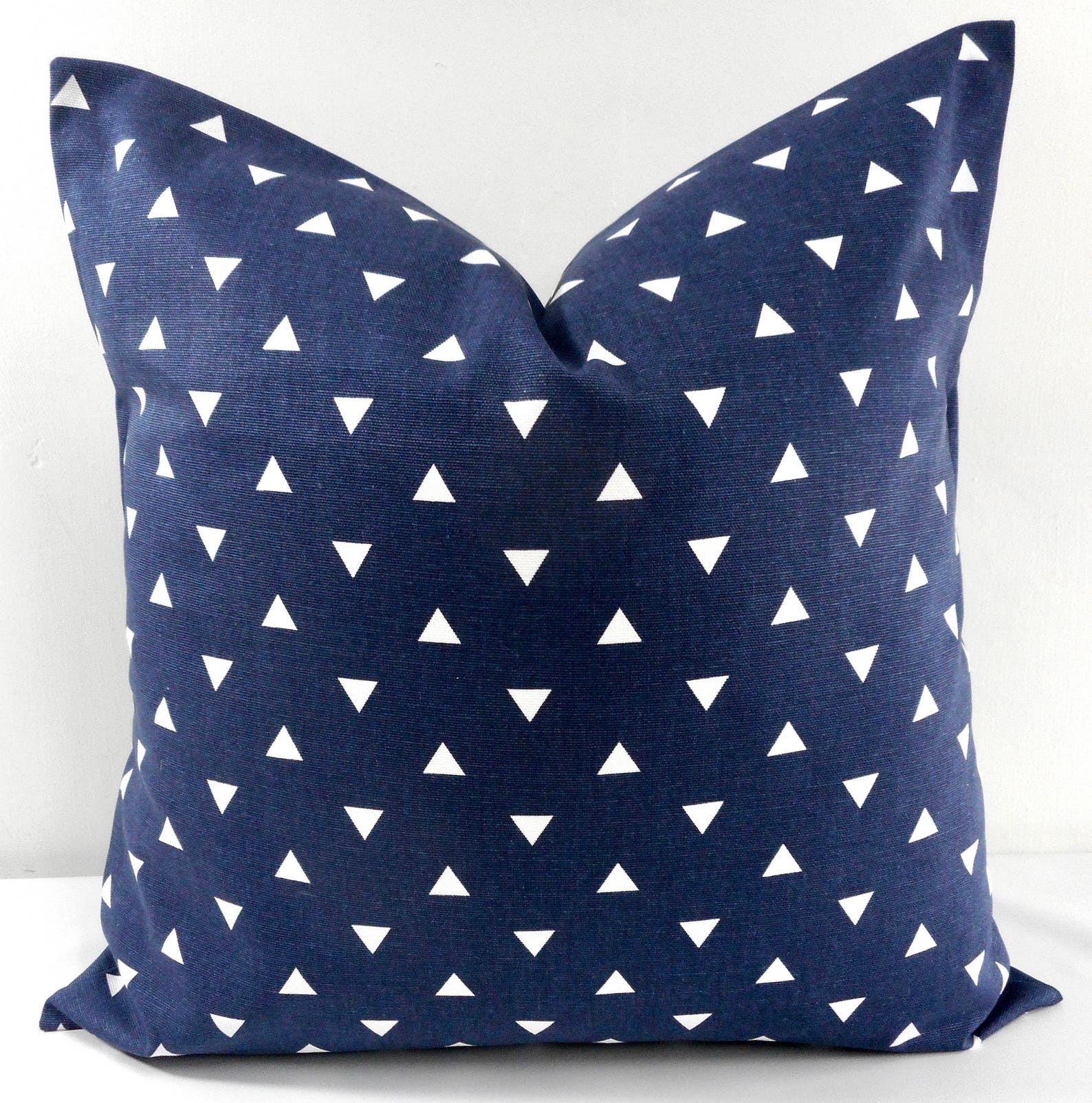 Vintage Indigo Pillow Cover. Triangle Print. Vintage Indigo & Etsy