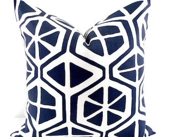 SALE Blue Pillow cover, Blue Farmhouse Pillow, Blue Throw Pillow, Home Decor, Geometric Blue Pillow, Country Style pillow, Blue Euro