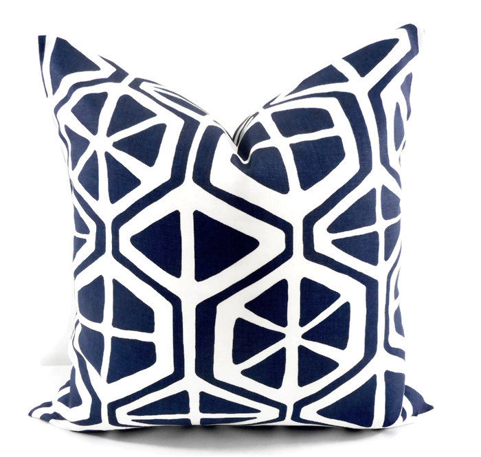 Indigo Pillow Cover. Vintage blue indigo. Indigo Sofa pillow. Etsy