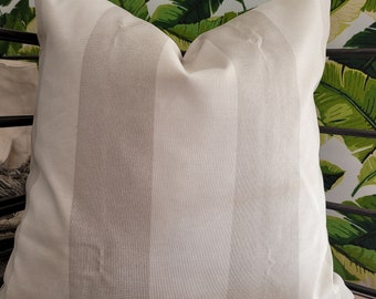Beige & Grey  Pillow Cover. Stripe Polyester  Indoor Outdoor Pillow. Sofa pillow cover. Choose  size. Pillow covers indoor/ outdoor cover