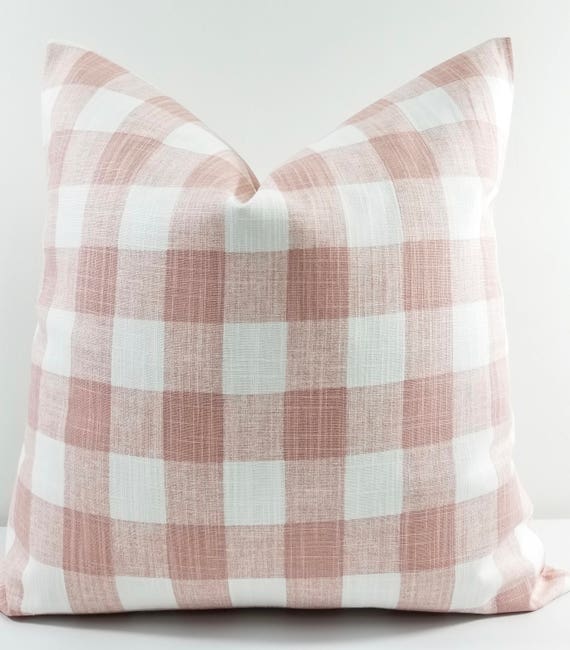 Pink buffalo top check pillow