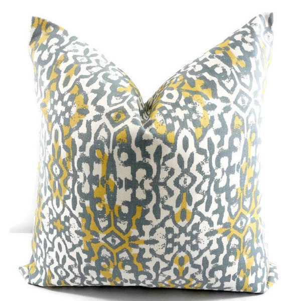 Yellow Grey Pillow Etsy
