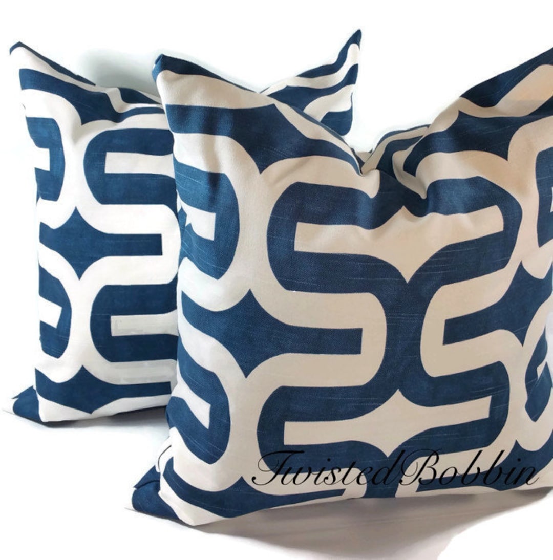 Pillow Cover . Navy Pillow Cover.swirl. Navy Blue. Blue and Etsy