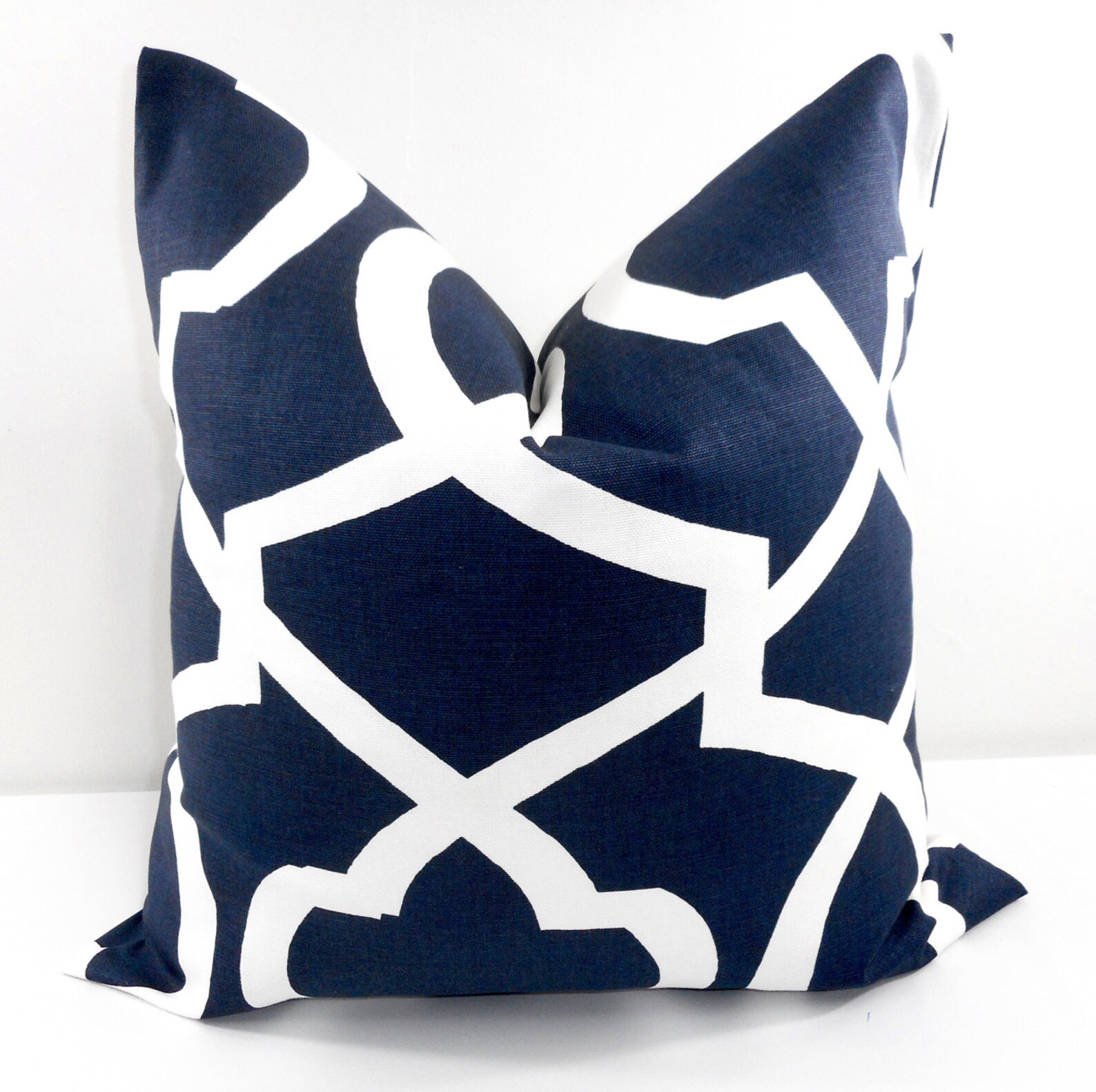 Blue Pillow. Navy Blue Pillow Cover. Morrow Blue and White Etsy