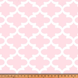 Light Pink Valance. Moroccan Tile Pink window topper. Fynn Bella twill Window treatment. Designers pattern. Choose  your sizes