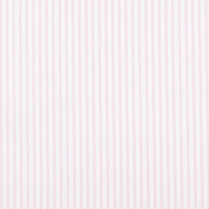 May include: White fabric with vertical pink stripes. The stripes are evenly spaced and run the length of the fabric. A wooden ruler with inch markings is at the bottom, measuring up to 12 inches.