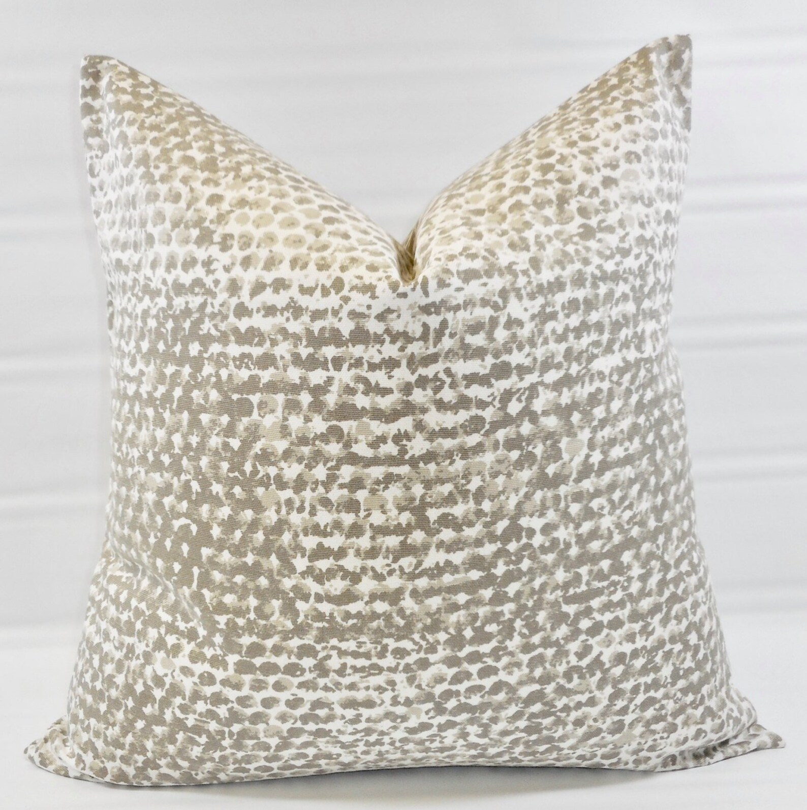Taupe Pillow Cover. Zoey Cove Design. Taupe and White. Bold Etsy